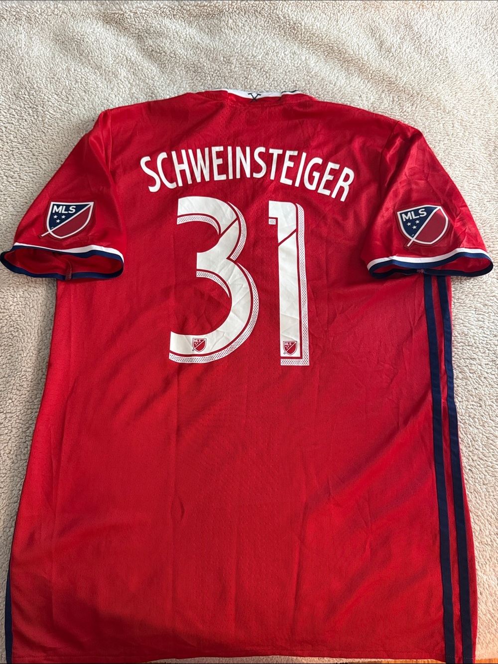 RARE Chicago Fire #31 Bastian Schweinsteiger 2016-17 MLS Home Adidas Player Kit